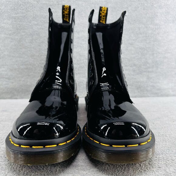DR. MARTEN'S - Women’s 1460 Shiny Polished Black Leather Boots Size 9  B9 - Picture 3 of 12